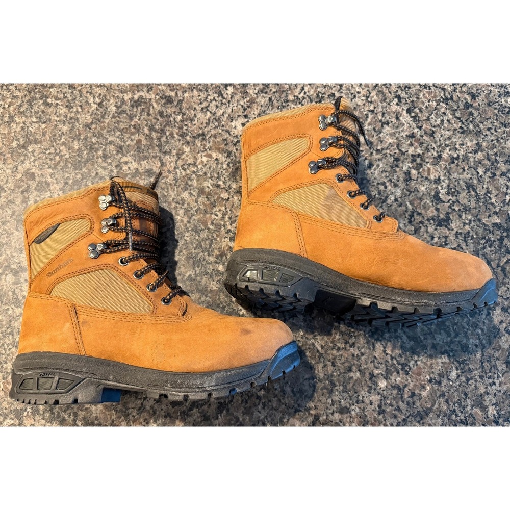 Dunham Rainier MWN368BR Mens Tan Waterproof Work Boots‎ 4E Wide Size 9 Like NEW
